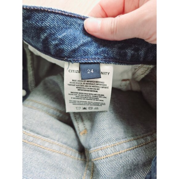 Citizens of Humanity Charlotte Straight Distressed High Rise Jeans Button Fly 24 - Picture 13 of 16